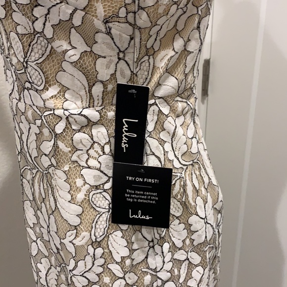 NWT Lulus Delicate Darling Beige Lace Dress - Picture 8 of 10